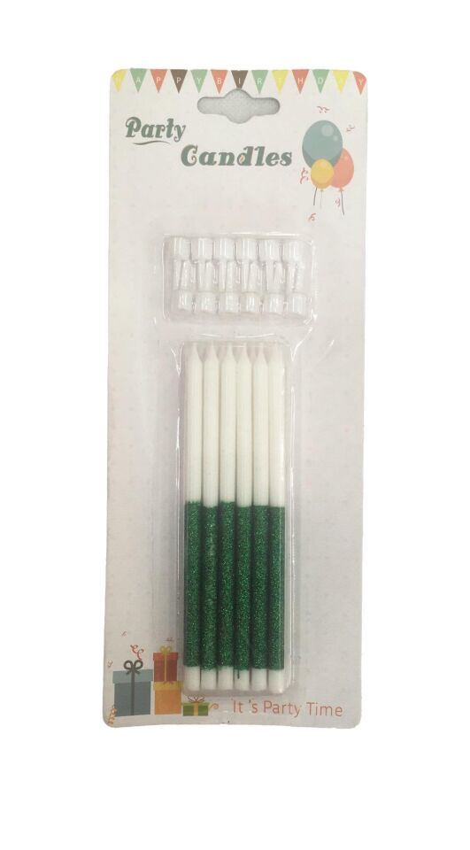 MUM ÇUBUK SİMLİ YEŞİL BEYAZ 13 CM 12 Lİ