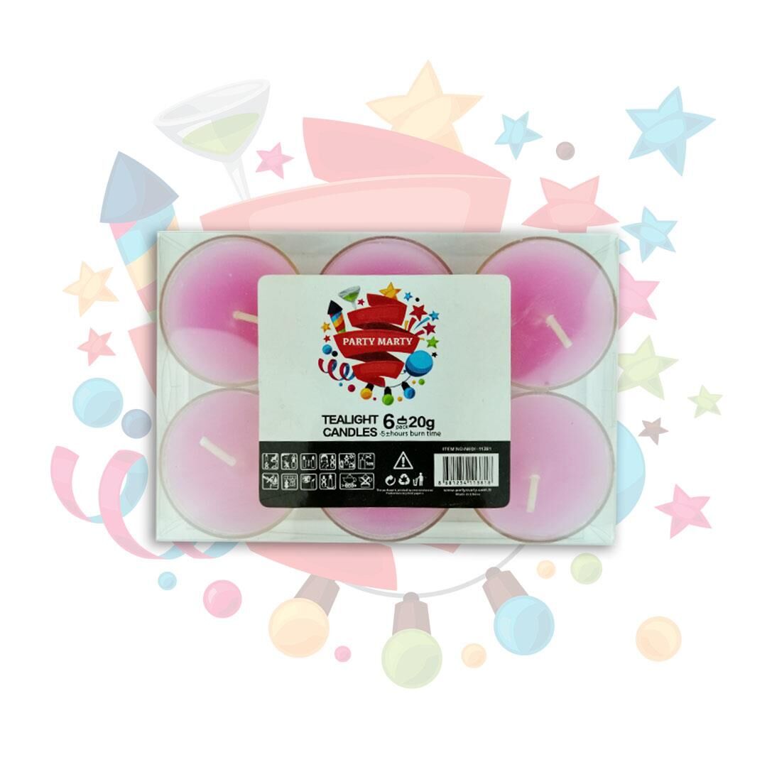 MUM TEA-LIGHT KOKULU PEMBE 20gr 6 LI