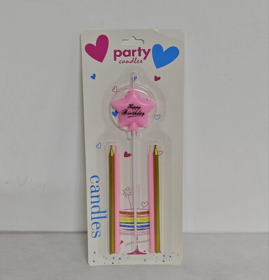 MUM 4+1 YILDIZLI SET MUM PEMBE