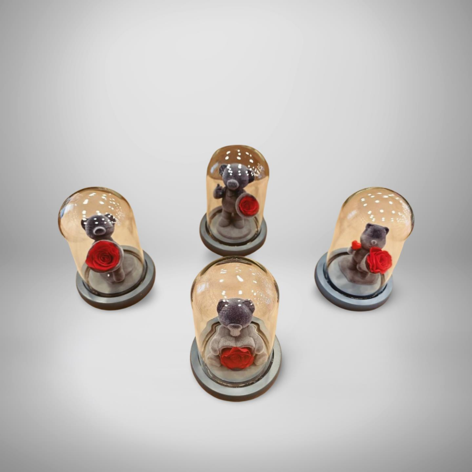 TERARYUM IŞIKLI AYICIK 4 MODEL MUHTELİF (GRİ)