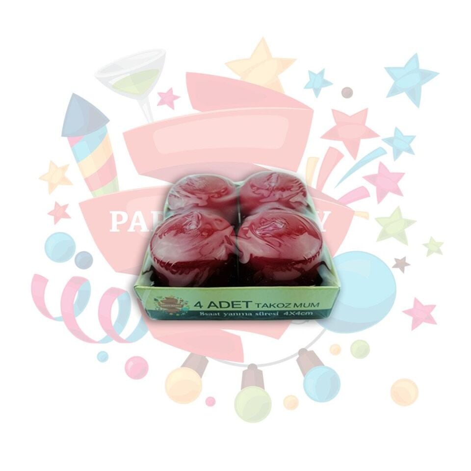 MUM TAKOZ 4*4cm 4 LÜ KIRMIZI
