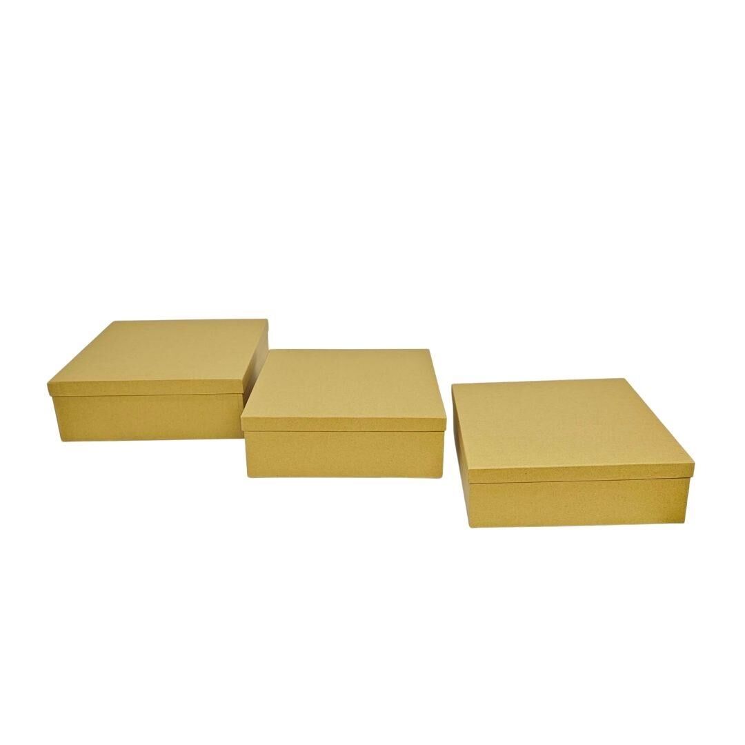 KUTU KARE  KETEN DOKULU  3 LÜ 34*34*12 KRAFT