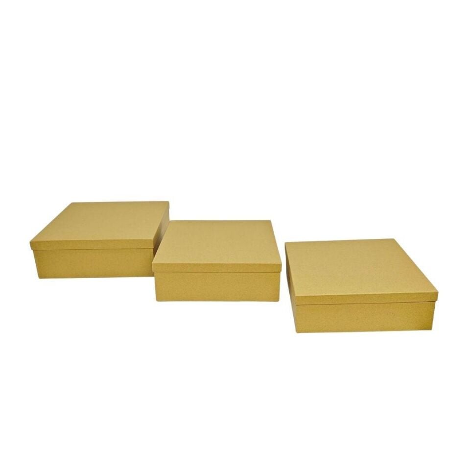 KUTU KARE  KETEN DOKULU  3 LÜ 34*34*12 KRAFT