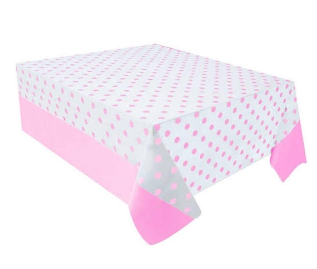 MASA ÖRTÜSÜ PUANTİYELİ PEMBE 137*274