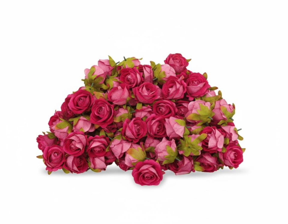 YAPAY  KADİFE GÜL SAPSIZ FUŞYA