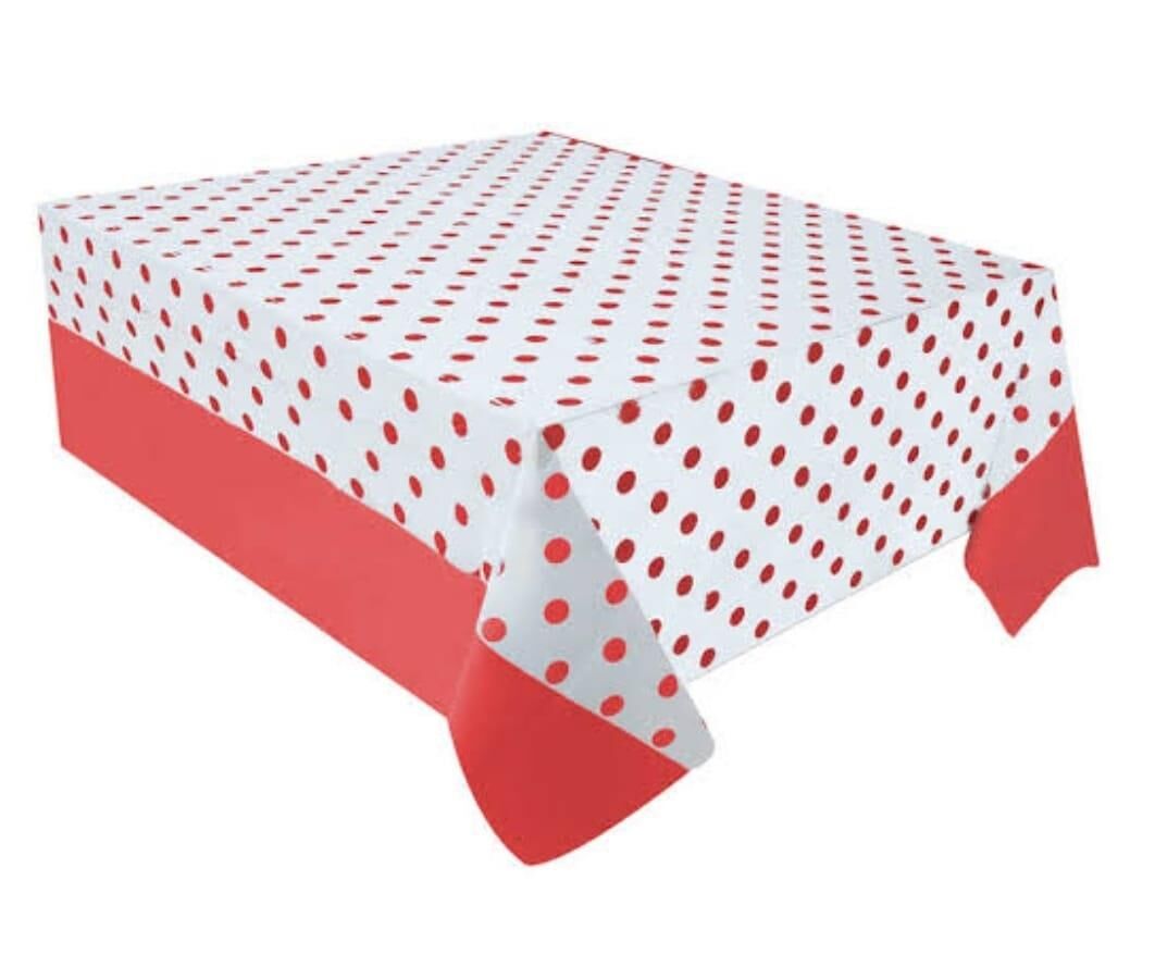 MASA ÖRTÜSÜ PUANTİYELİ KIRMIZI 137*274