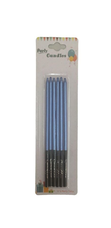 MUM İNCE ÇUBUK SİYAH ALTLI LACİVERT 16 CM 6 LI