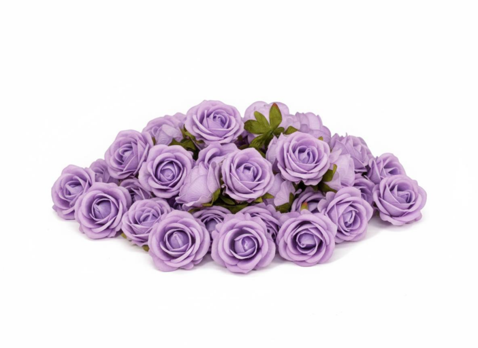 YAPAY  KADİFE GÜL SAPSIZ MOR-LACİVERT