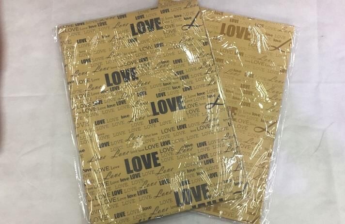 BUKETLİK KRAFT KAĞIT 50*70 LOVE BASKILI 20 Lİ PK
