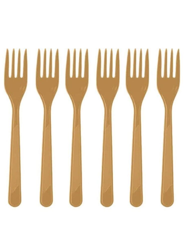 ÇATAL PLASTİK RENKLİ 25'Lİ ALTIN