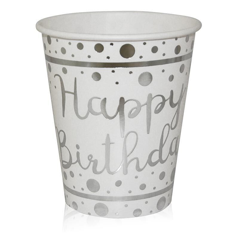 BARDAK  KARTON VARAK BASKILI HAPPY SLVR-BEYAZ 6LI