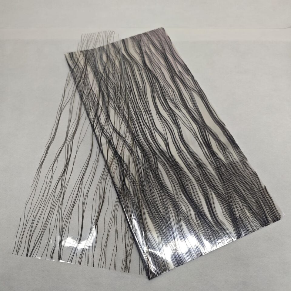 BUKETLİK PP ŞEFFAF DALGALI ÇİZGİLİ DESEN SİYAH