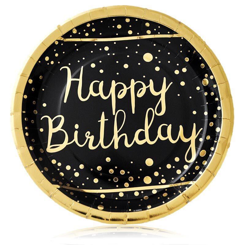 TABAK KARTON VARAK BASKILI HAPPY GOLD-SİYAH 6 LI