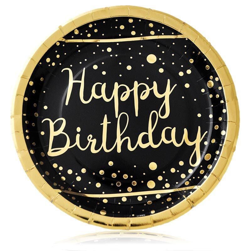 TABAK KARTON VARAK BASKILI HAPPY GOLD-SİYAH 6 LI