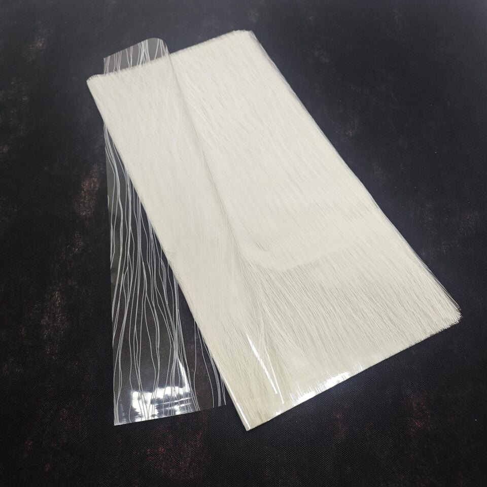 BUKETLİK PP ŞEFFAF DALGALI ÇİZGİLİ DESEN BEYAZ