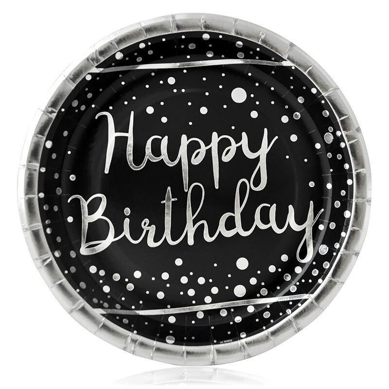 TABAK KARTON VARAK BASKILI HAPPY SLVR-SİYAH 6 LI