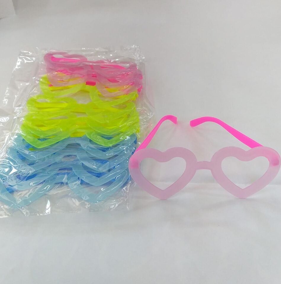 GÖZLÜK MAKARON RENKLİ KALPLİ