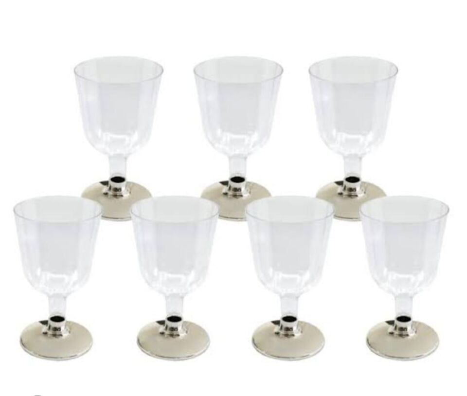 BARDAK PLASTİK AYAKLI KADEH 6 LI  GÜMÜŞ