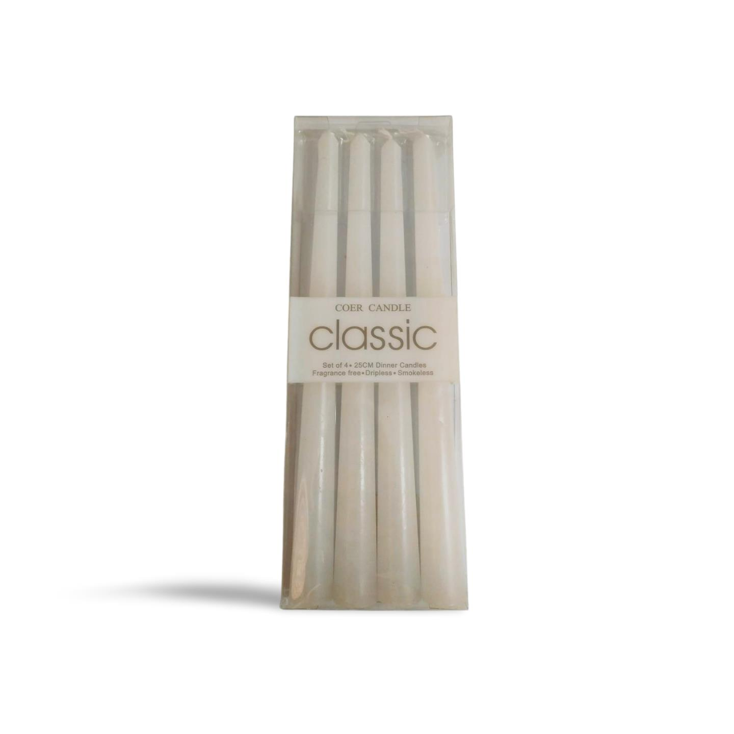 MUM ŞAMDAN 25 CM 4 LÜ BEYAZ