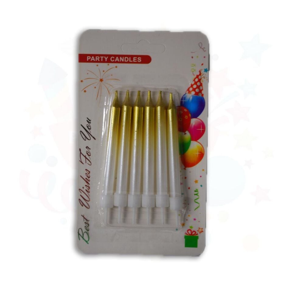 MUM ÇUBUK RENK GEÇİŞLİ ALTIN  8 CM 6 LI