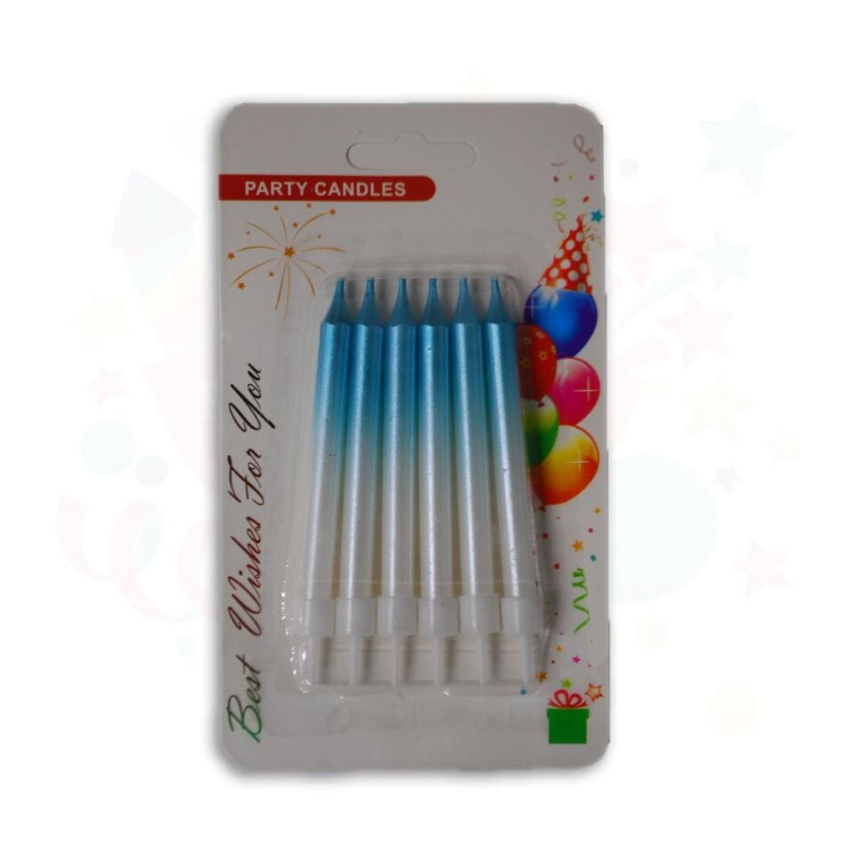 MUM ÇUBUK RENK GEÇİŞLİ  MAVİ 8 CM 6 LI