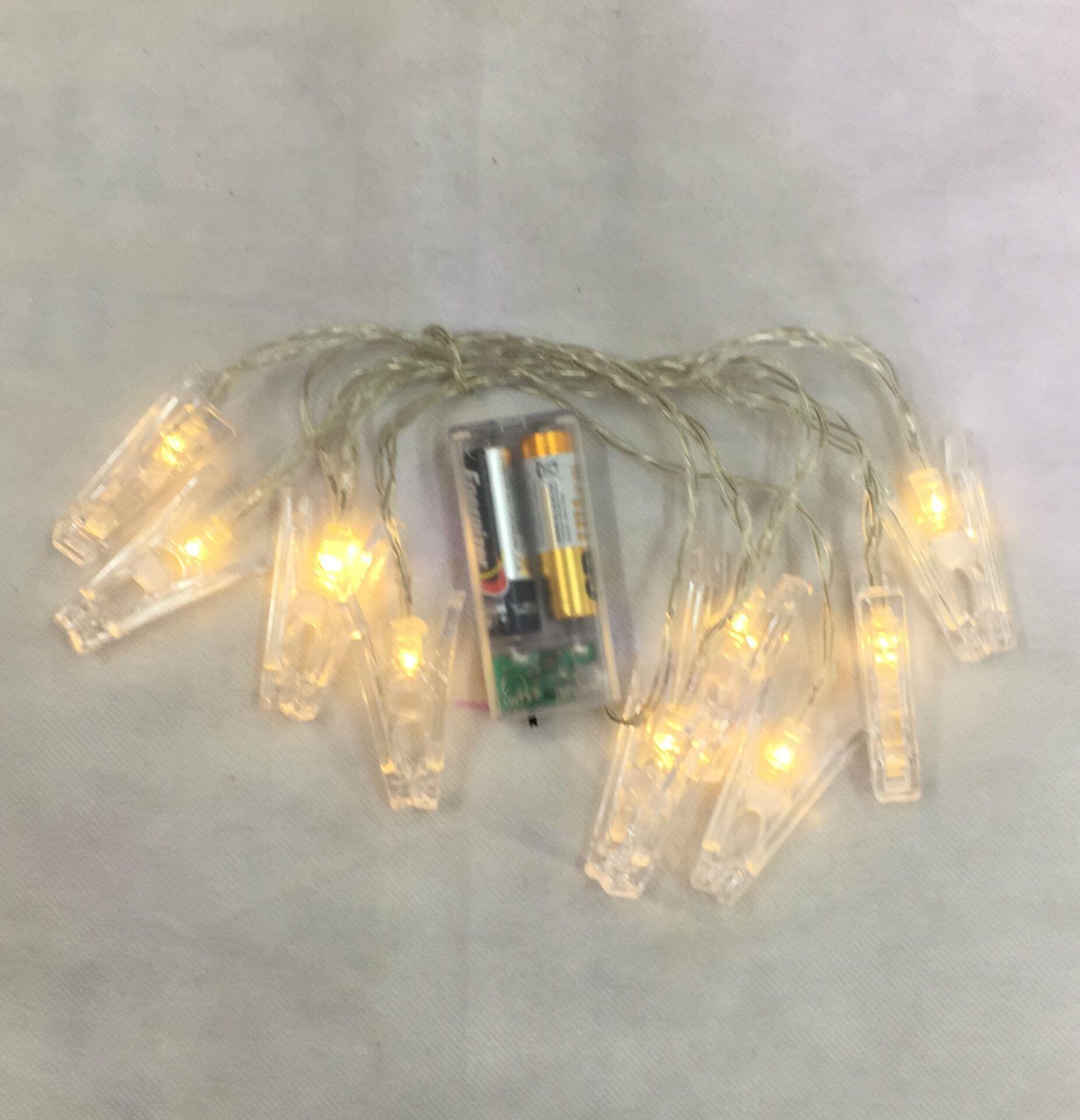 IŞIK PİLLİ LED GÜNIŞIĞI MANDALLI 10 LU