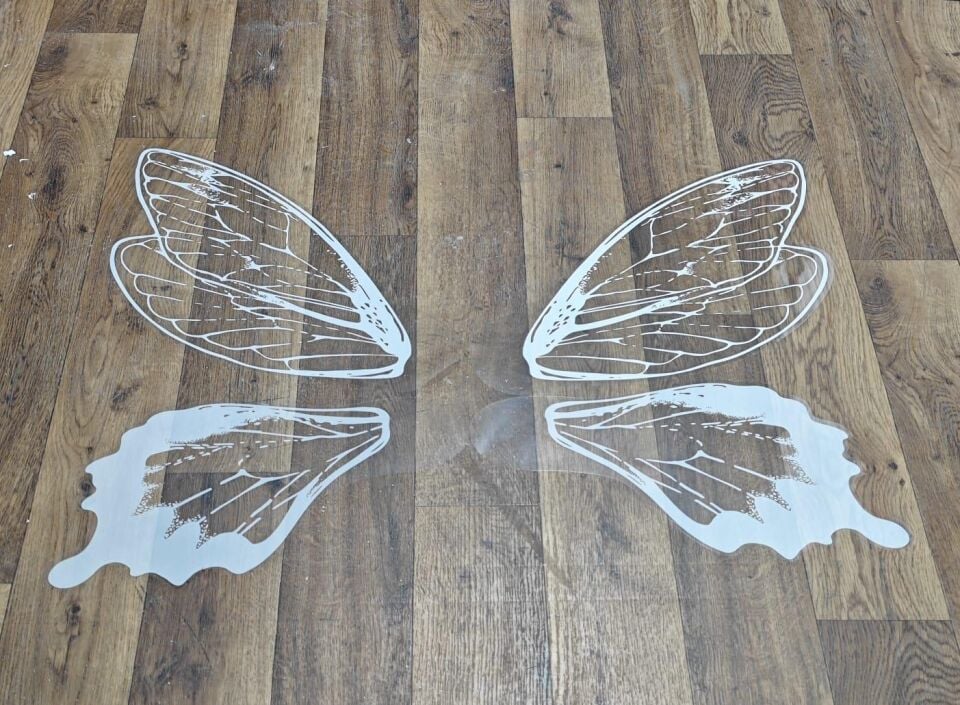 BUKETLİK PP ŞEFFAF BEYAZ KELEBEK KANATLI  20 Lİ