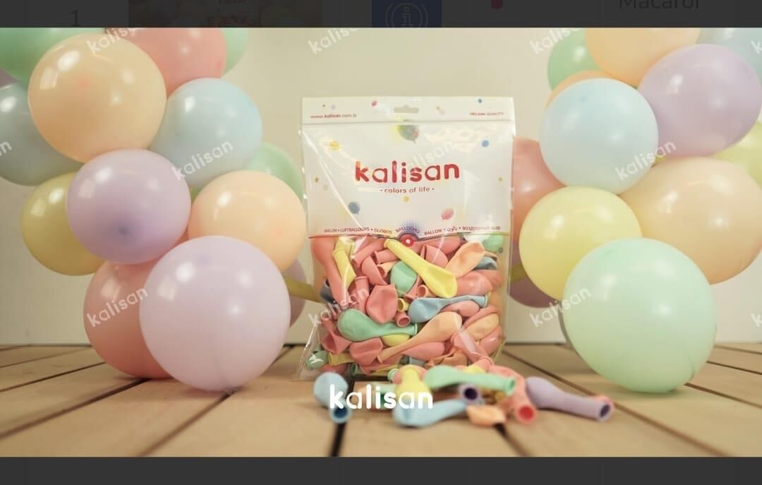 BALON 5'' MAKARON KARIŞIK(MİX) 100 LÜ KALİSAN