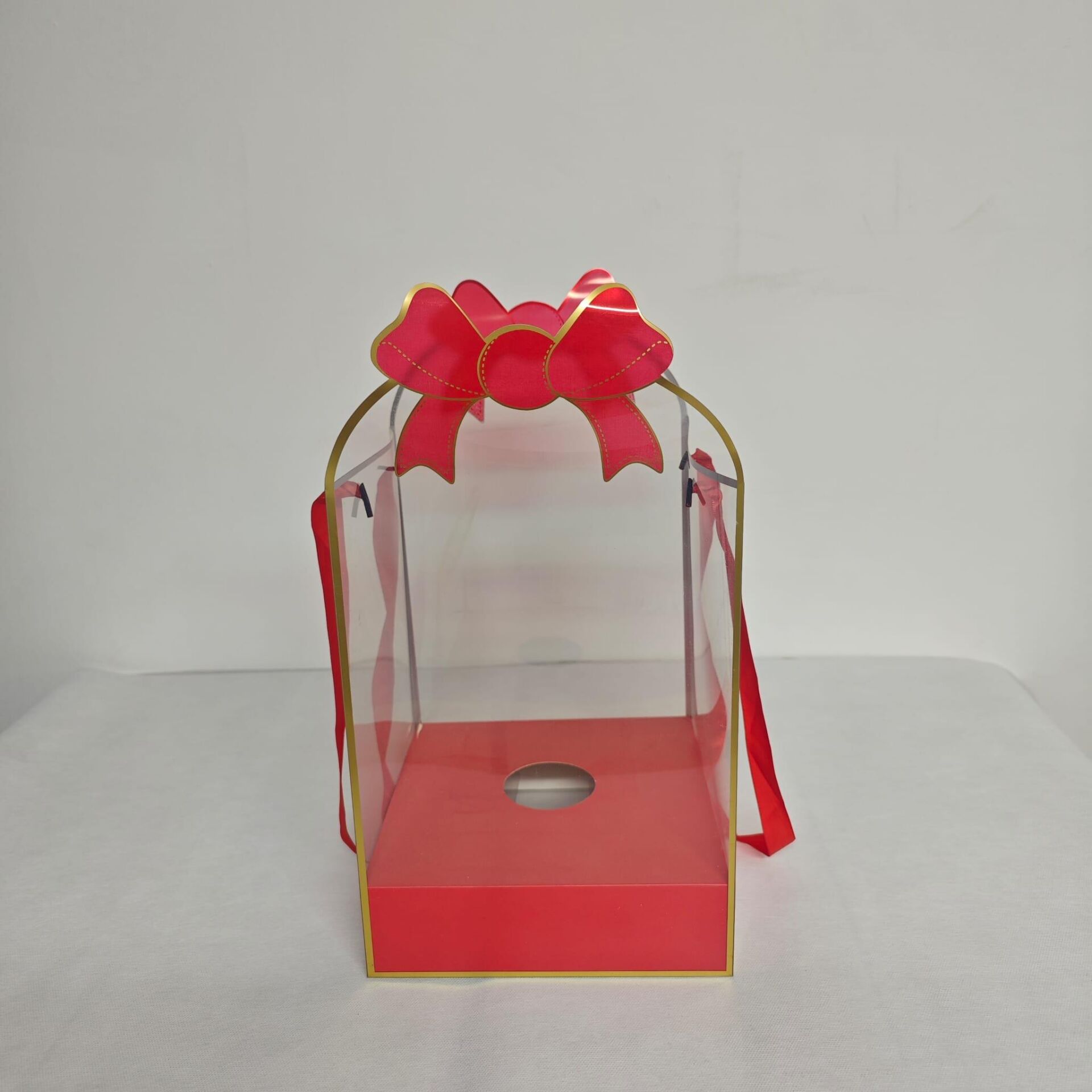 GÜL KUTUSU ASETATLI 21.5*21.5*41 KIRMIZI