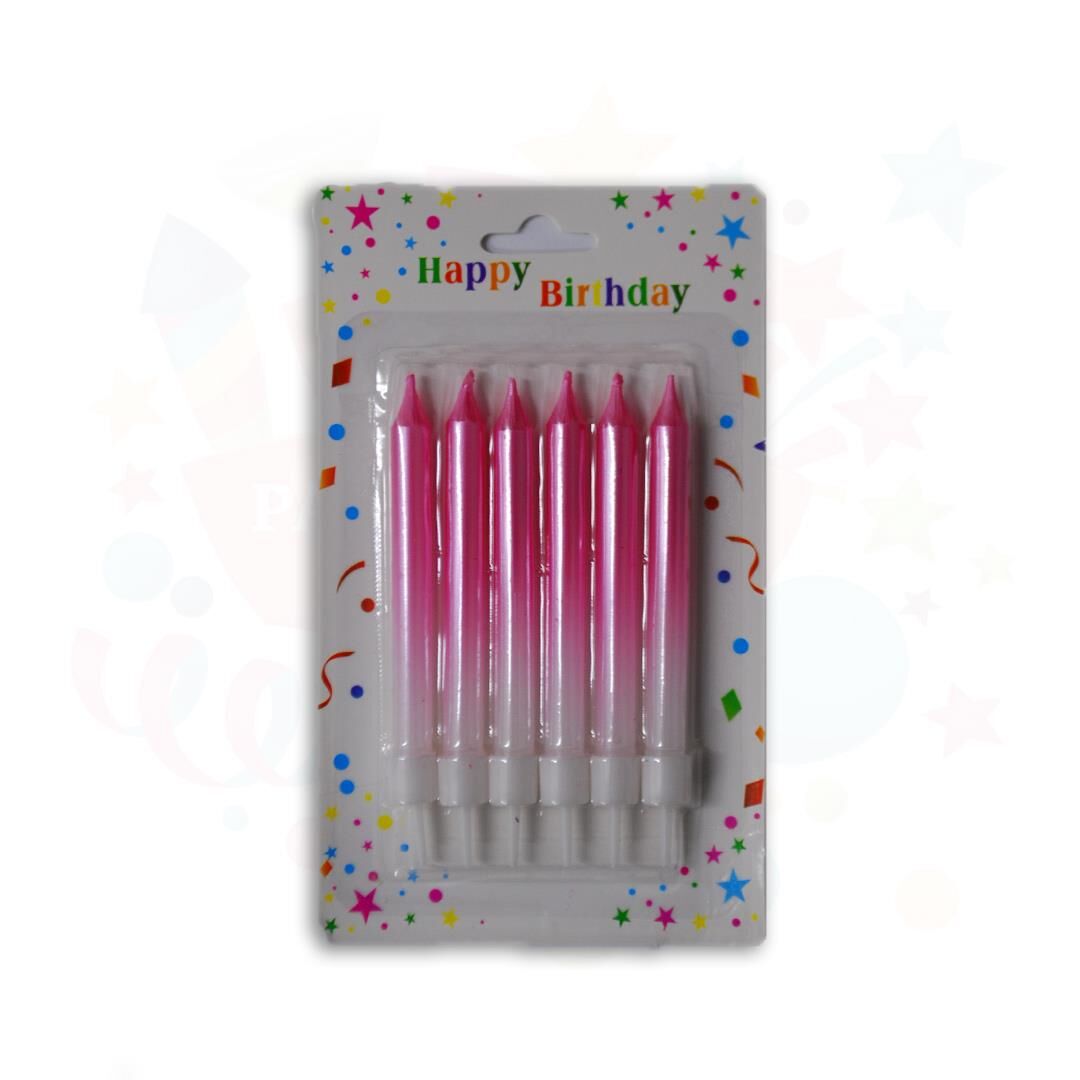 MUM ÇUBUK RENK GEÇİŞLİ  PEMBE 8 CM 6 LI