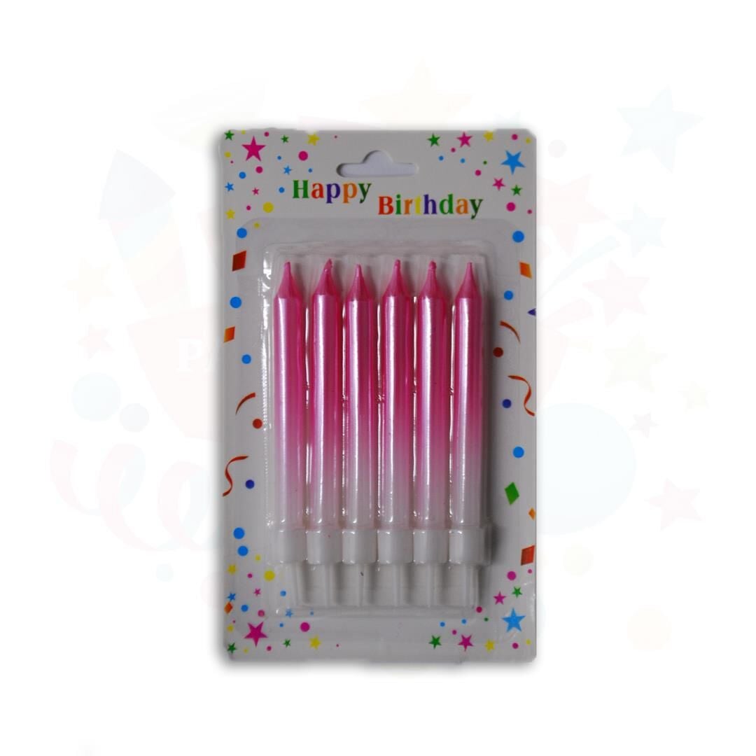 MUM ÇUBUK RENK GEÇİŞLİ  PEMBE 8 CM 6 LI
