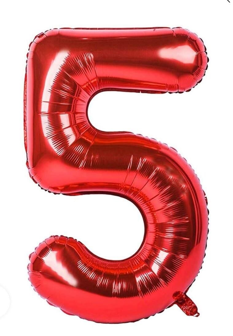 BALON FOLYO 40'' RAKKAM KIRMIZI 5 GRABO