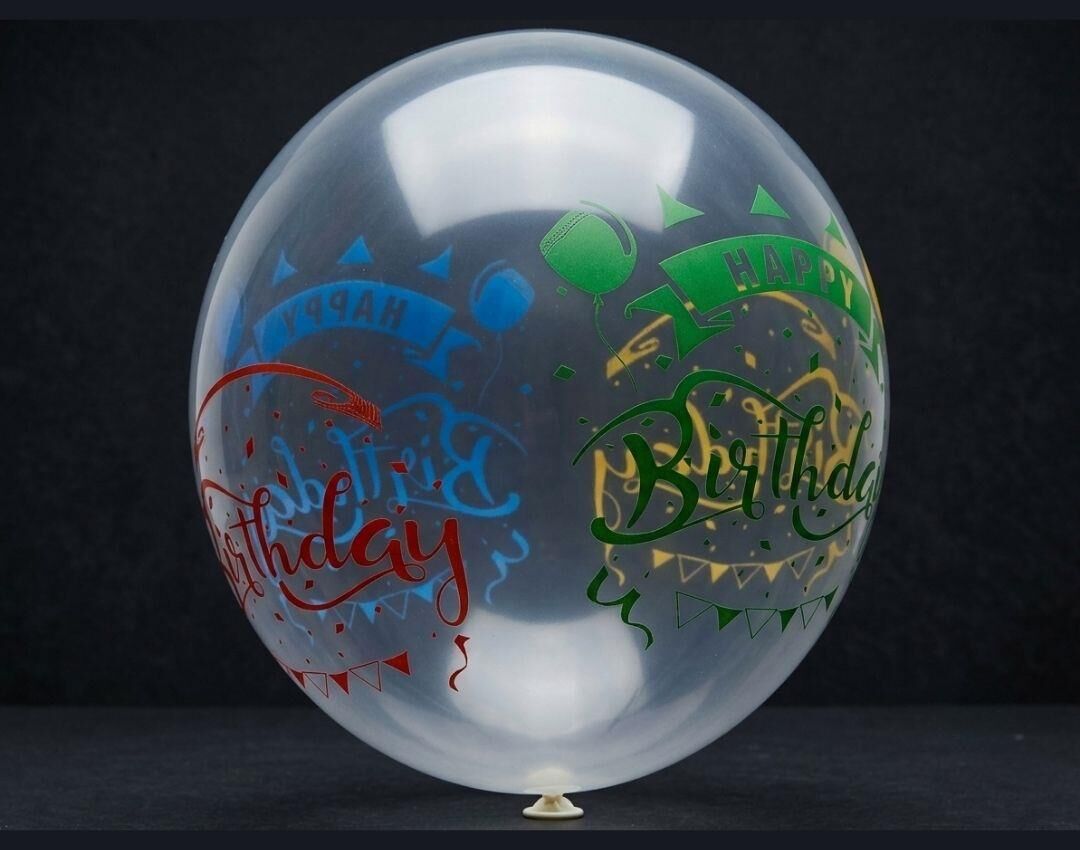 BALON Ç.Ç. FLORESAN HAPPY BASKILI ŞEFFAF 100