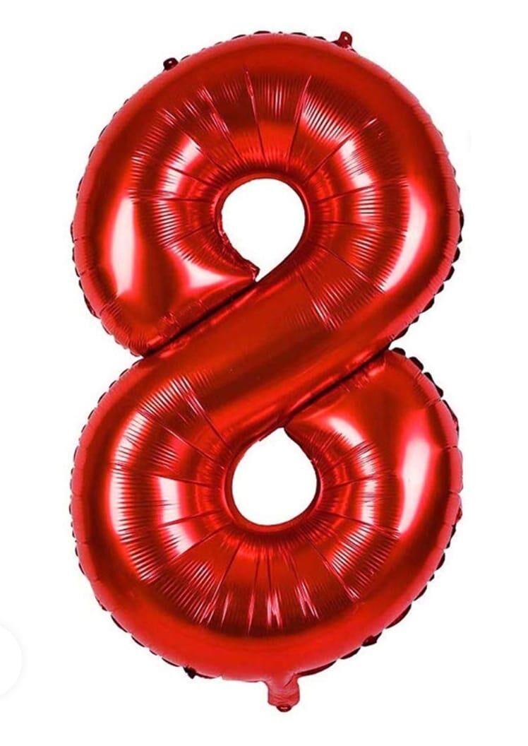 BALON FOLYO 40'' RAKKAM KIRMIZI 8 GRABO