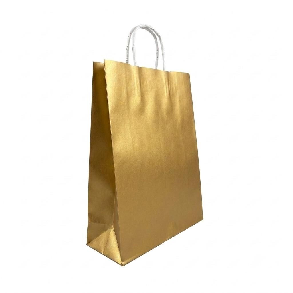ÇANTA B. KRAFT BÜKÜM SAPLI ALTIN 45*50cm 25 Lİ