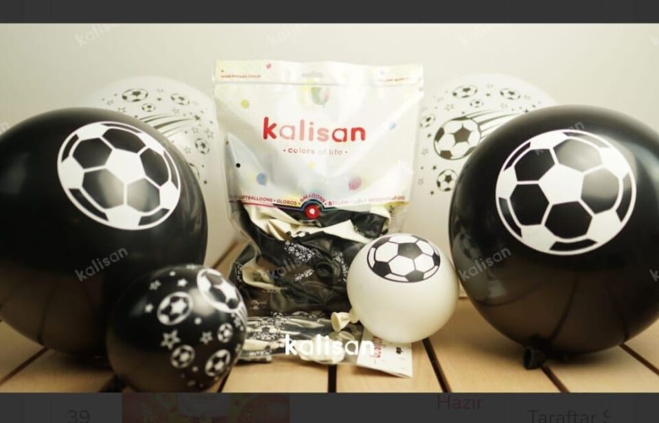 BALON 12'' H.TARAFTAR SİYAH BEYAZ 25 Lİ KALİSAN