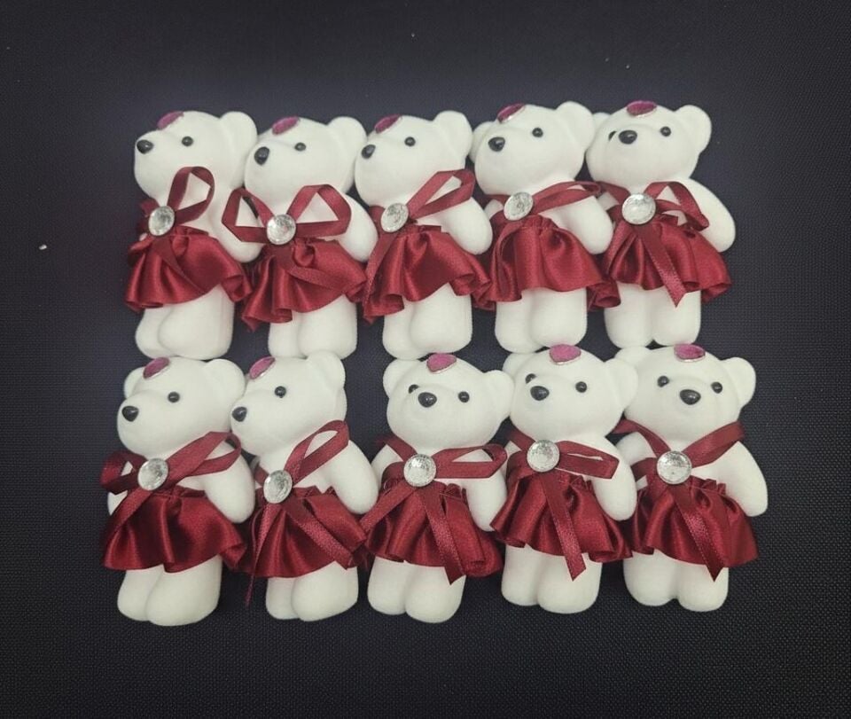 AYICIK FLOK ETEKLİ BORDO 11 CM 10 LU