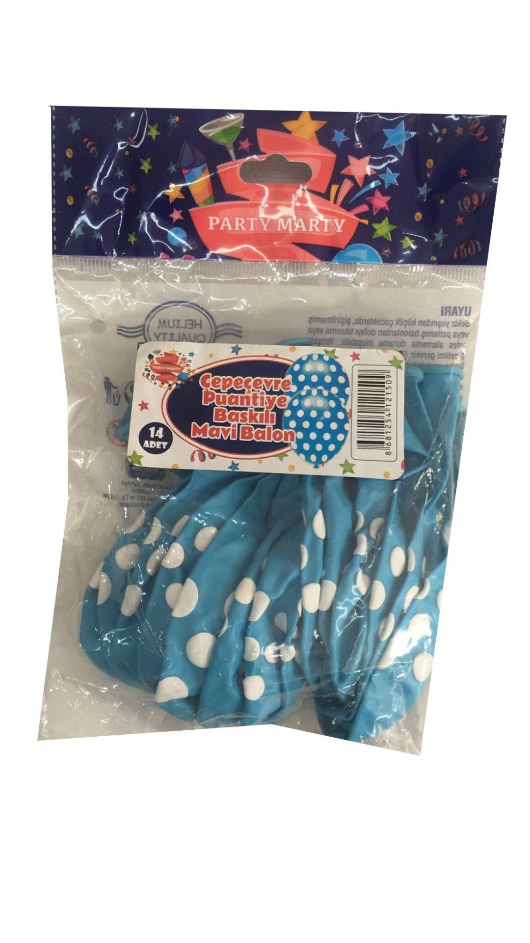 BALON PERAKENDE BASKILI Ç.Ç.MAVİ PUANLI 14 LÜ