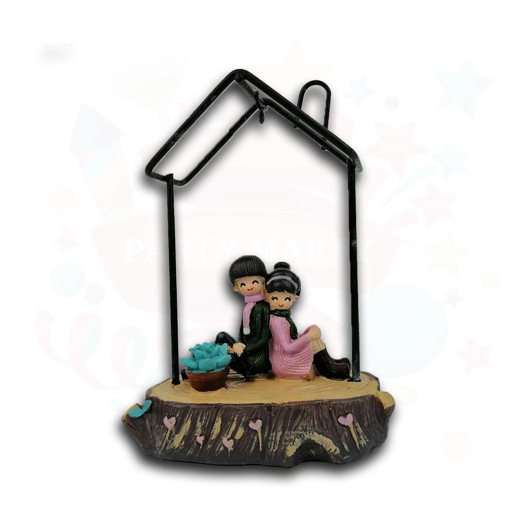 HEDİYELİK SÜS YERDE OTURAN ÇİFT (IŞIKLI)