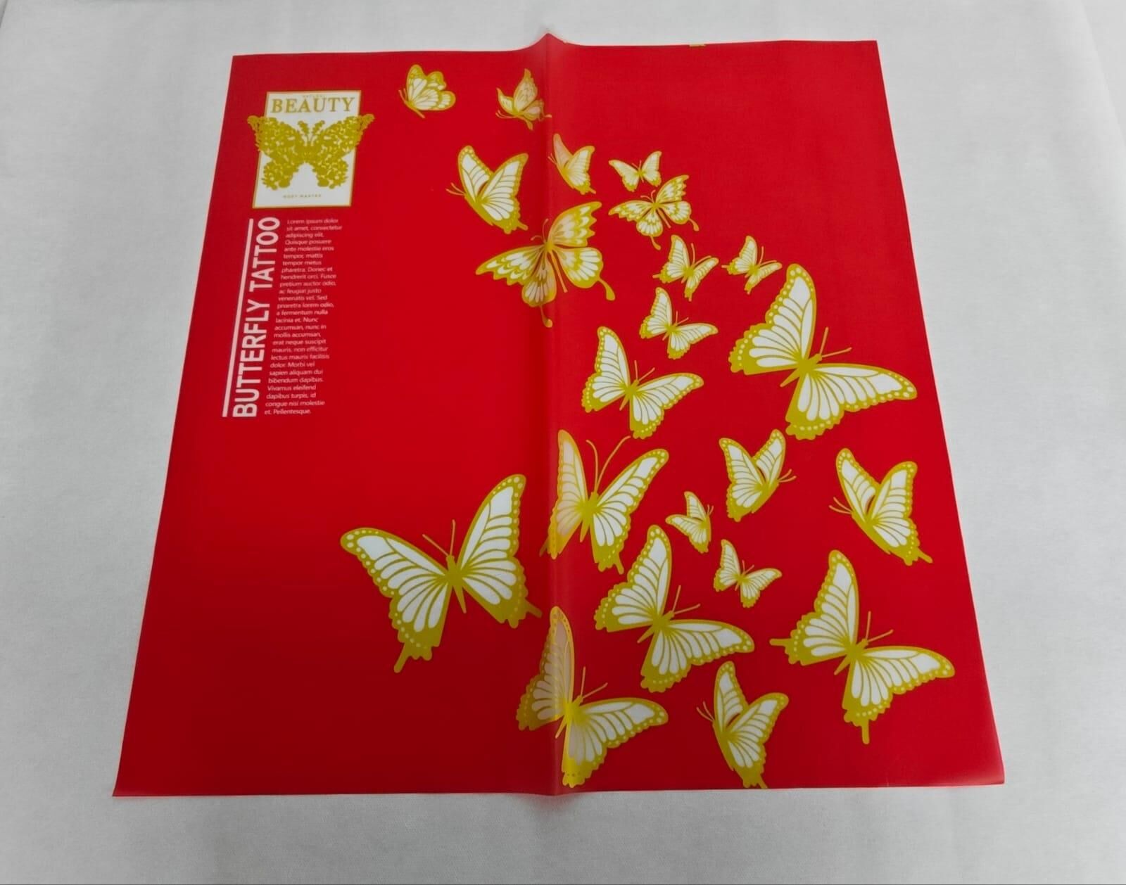 BUKETLİK PP MAT KELEBEK BASKILI KIRMIZI 58*5820 Lİ