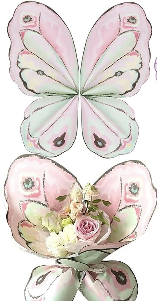 BUKETLİK KAĞIT KELEBEK PEMBE 10 LU SET