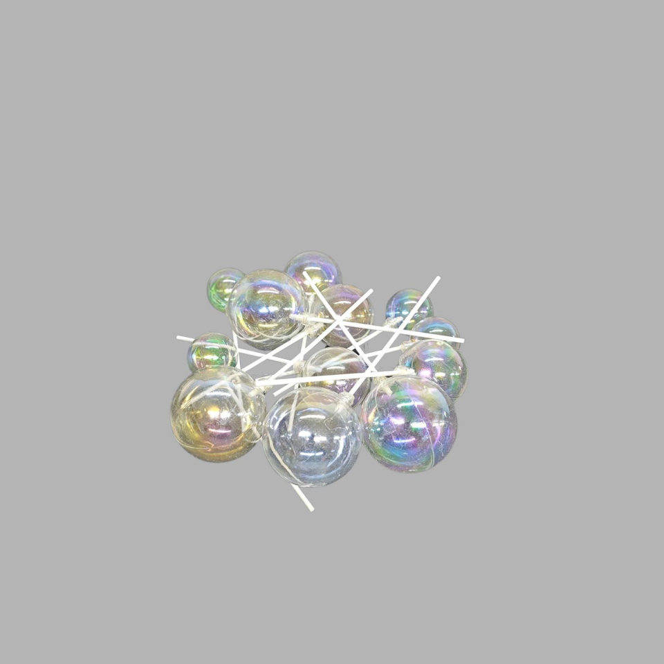 PASTA SÜSÜ BALON RENKLİ TOP 12 Lİ TRANSPARENT