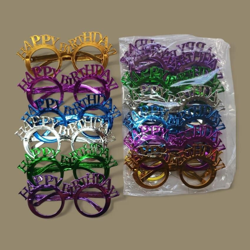 GÖZLÜK METALİK HAPPY BRITHDAY KİRPİK 12 Lİ
