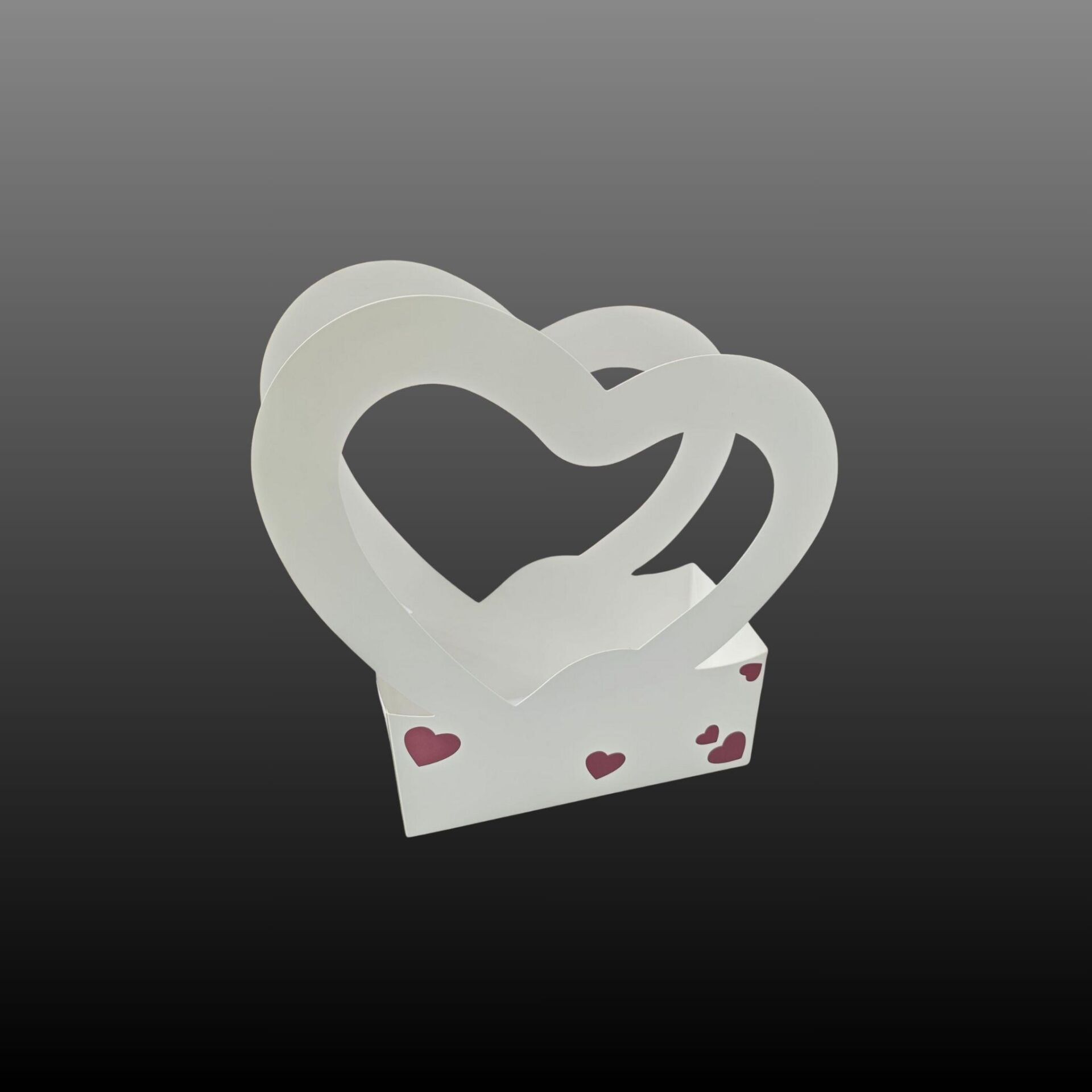 GÜL KUTUSU KALPLİ 26*13*36 BEYAZ