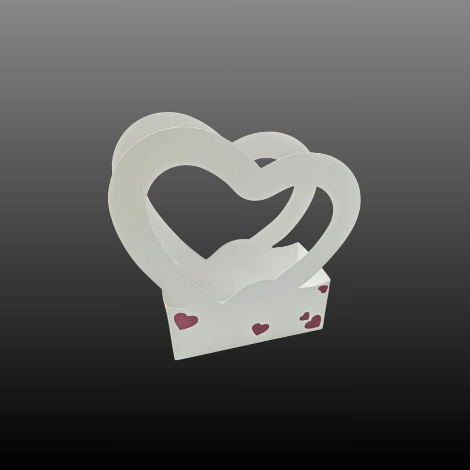 GÜL KUTUSU KALPLİ 26*13*36 BEYAZ