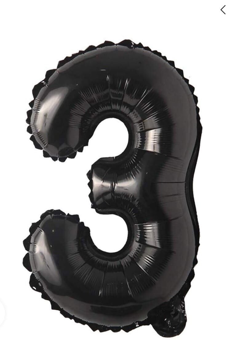 BALON FOLYO 40'' RAKAM SİYAH 3