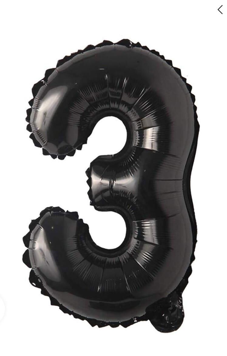 BALON FOLYO 40'' RAKAM SİYAH 3