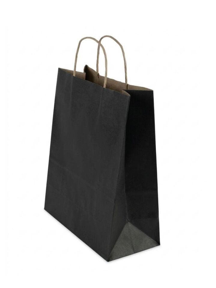 ÇANTA B.KRAFT BÜKÜM SAPLI SİYAH  18*24 CM 25 Lİ