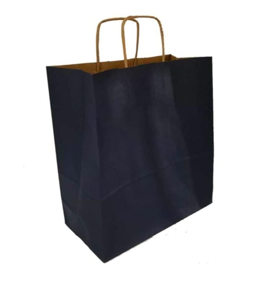 ÇANTA K.KRAFT BÜKÜM SAPLI LACİVERT 18*24 CM 25 Lİ