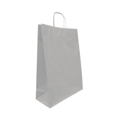 ÇANTA B.KRAFT BÜKÜM SAPLI GÜMÜŞ 18*24 CM 25 Lİ